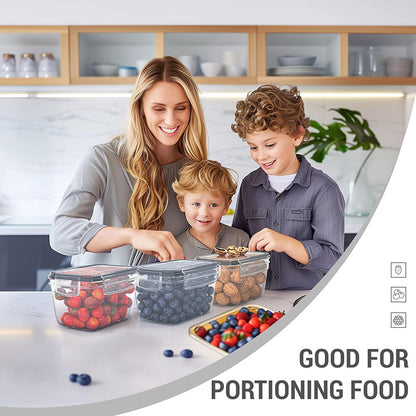 Asnews 15 Pcs Airtight Food Storage Containers with Lids, Kitchen Storage Container for Cereal, Dry Food, Flour and Sugar