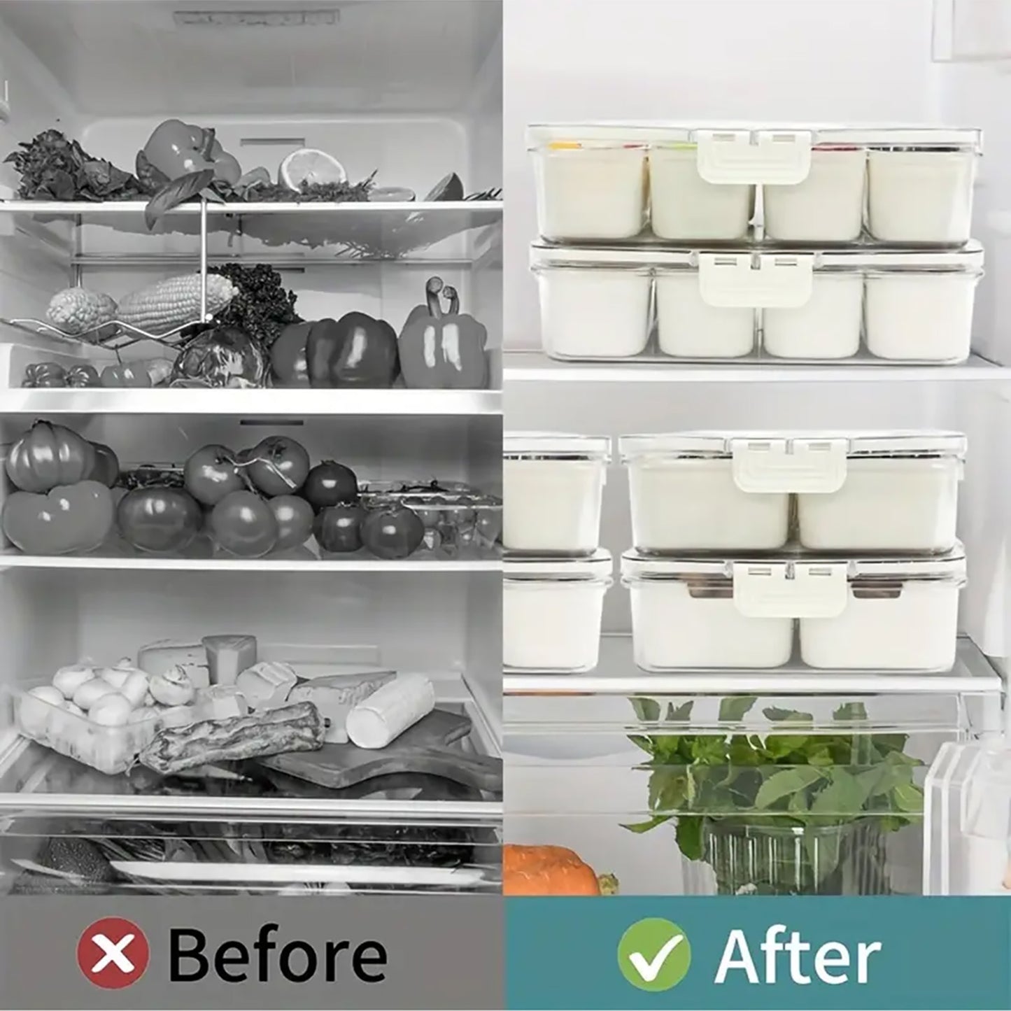 Storage container, 4 locking food trays, transparent leak proof and reusable food sealing box, used for meat, candy, fruits, nuts, snacks, kitchen organization and storage, kitchen accessories