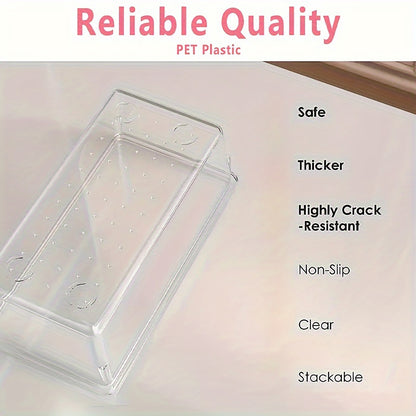 Asnews Plastic Drawer Organizers Set, Multiple Vanity Organizer, Makeup and Desk Drawer Organizer Trays, Organization and Storage for Makeup, Bathroom, Kitchen Utensils and Office