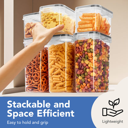 Asnews Airtight Food Storage Containers with Lids, Plastic Kitchen and Pantry Organization Canisters