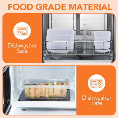 Asnews 24/48 PCS Food Storage Containers with Lids (12/24 Containers & 12/24 Lids), Reusable Plastic Food Containers for Kitchen Storage and Organization, Leakproof Meal Prep Container with Labels & Pen