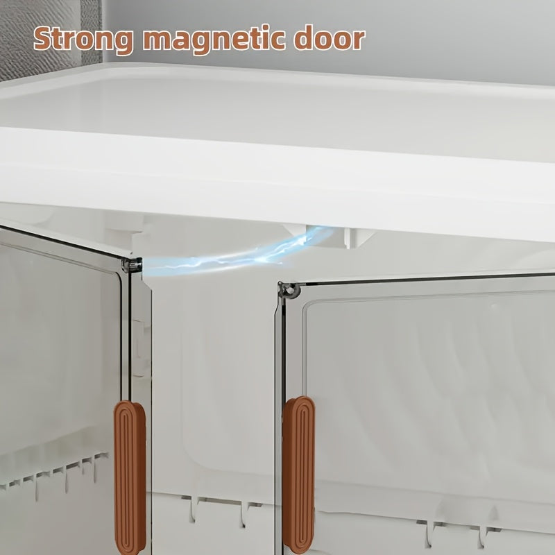 2/3/4/5Layer Extra Large Storage Cabinet, Multi-tier Foldable Storage Box With Doors, Stackable Storage Containers For Shoes Sundries Books Clothes, Household Storage Organizer For Closet, Wardrobe, Bedroom, Bathroom, Office, Kitchen