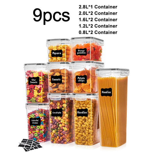 Asnews Airtight Food Storage Containers with Lids, Plastic Kitchen and Pantry Organization Canisters